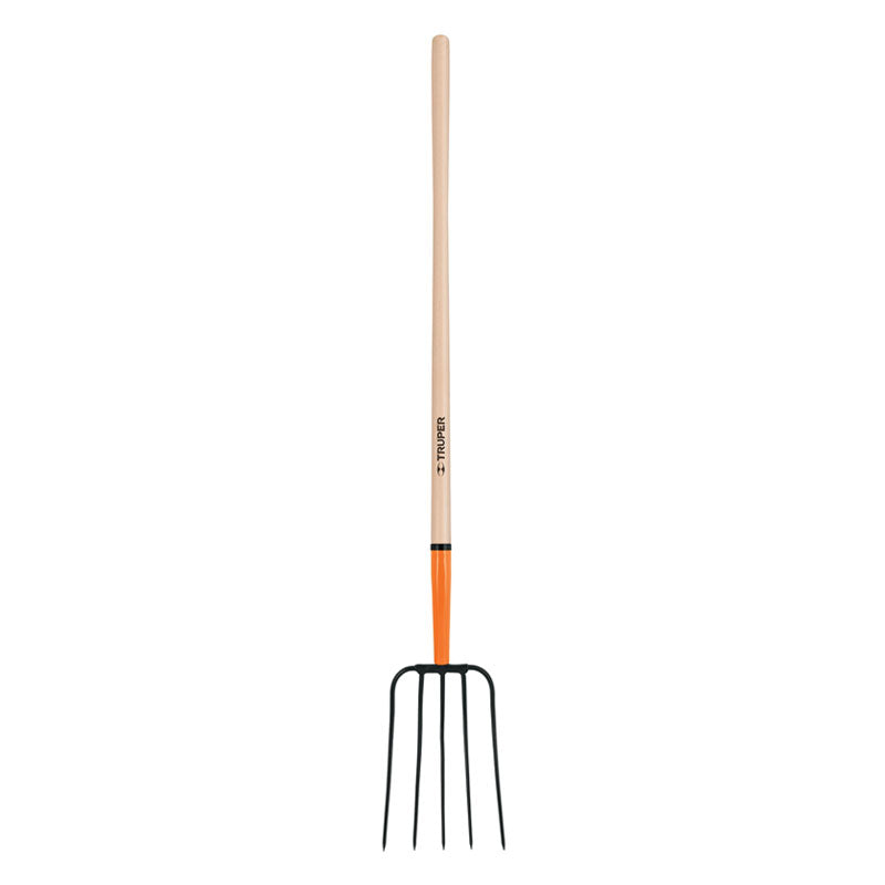 Bieldo Para Paja, 5 Dientes, Mango 48", Truper