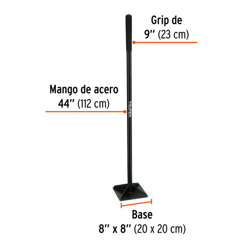Pisón 8" X 8" Con Mango De Acero De 44", Truper