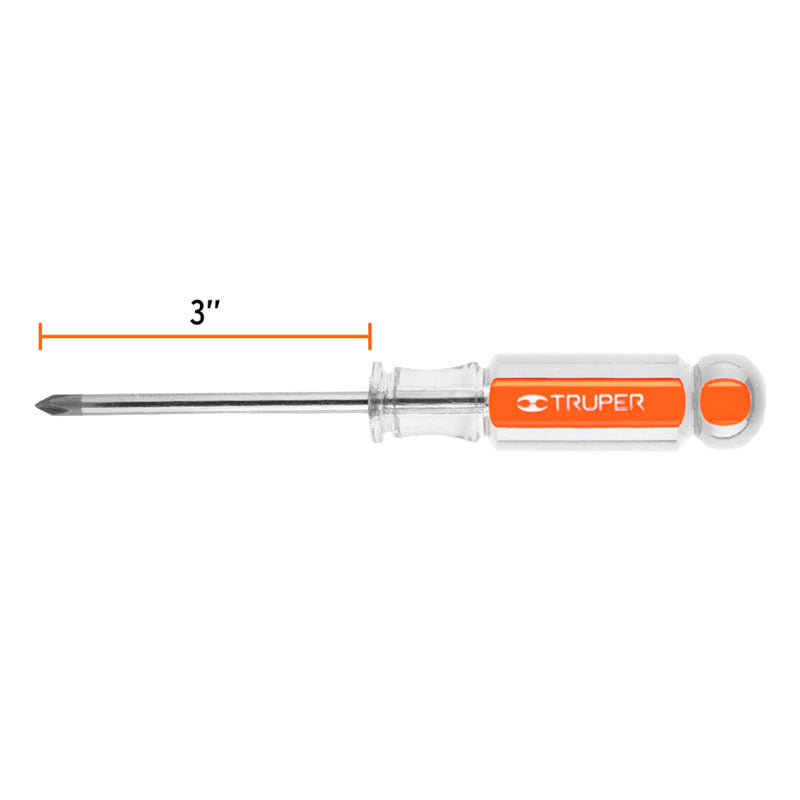 Desarmador De Cruz 3/16" X 3" Mango De Acetato, Truper