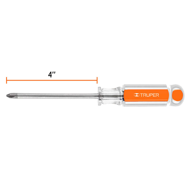 Desarmador De Cruz 1/4" X 4" Mango De Acetato, Truper