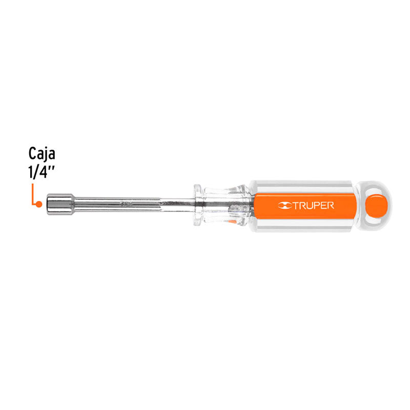 Desarmador De Caja 1/4" Mango De Acetato, Truper