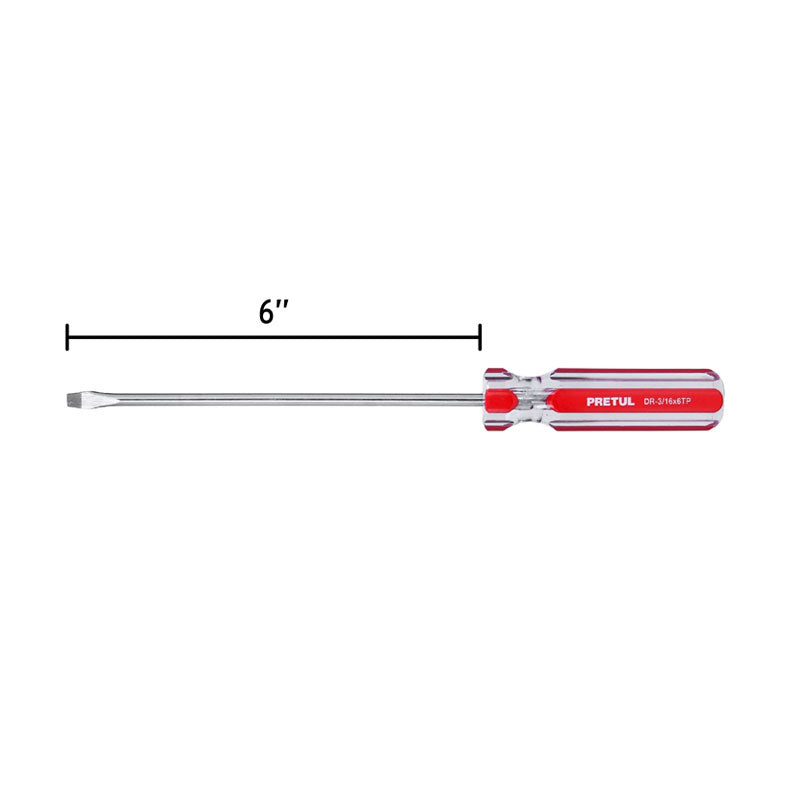 Desarmador Plano 3/16 X 6" Mango De Pvc, Pretul