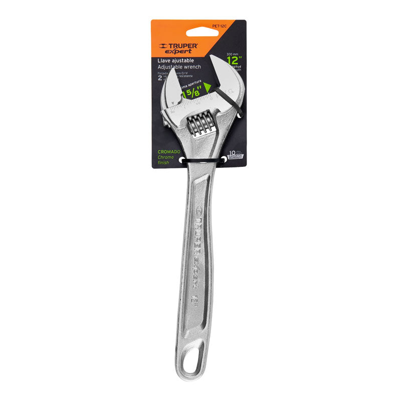 Llave Ajustable (Perico) 12" Profesional Cromada, Expert