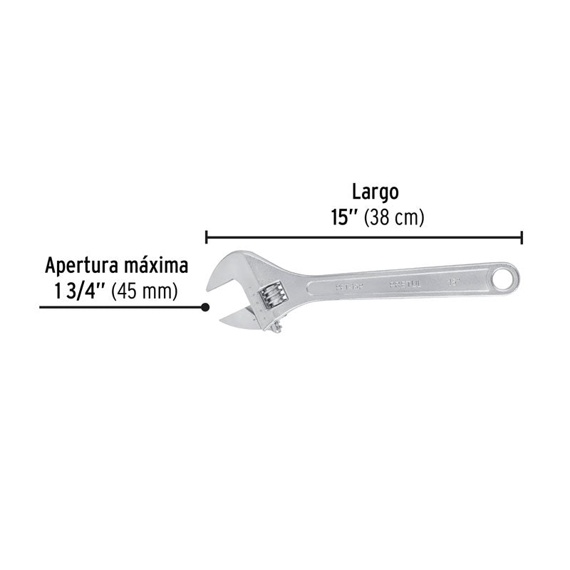 Llave Ajustable (Perico) 15" Cromada, Pretul