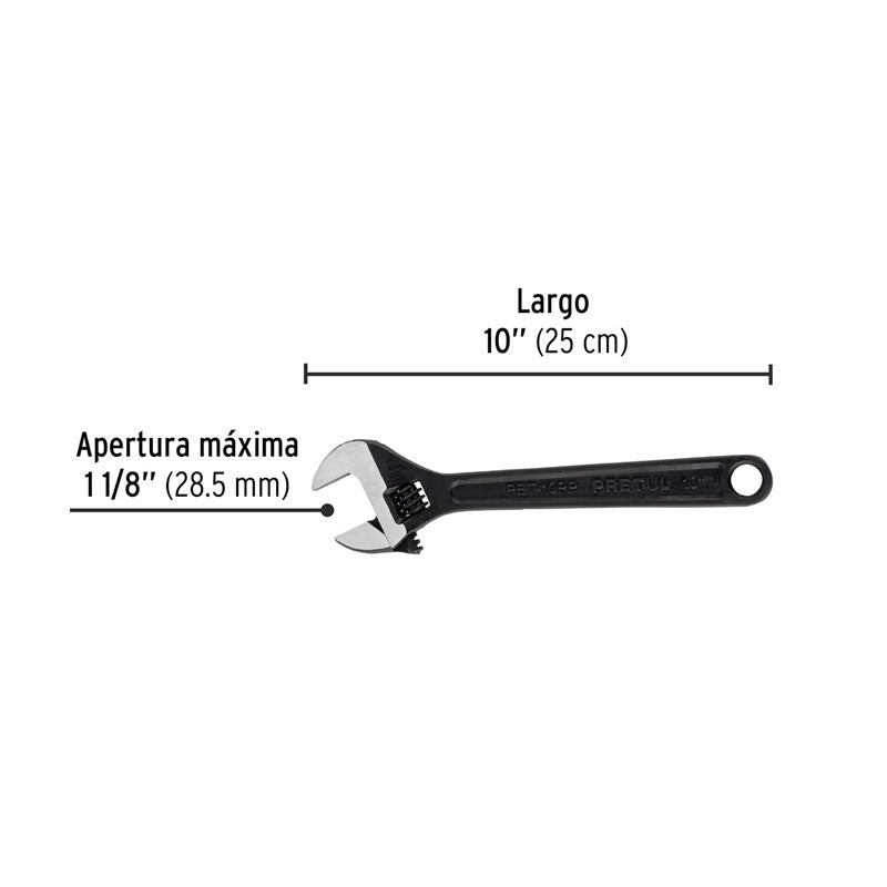 Llave Ajustable (Perico) 10" Pavonada, Pretul