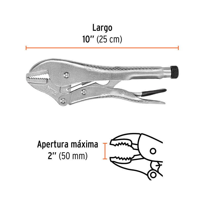 Pinza De Presión 10" Mordaza Recta, Truper