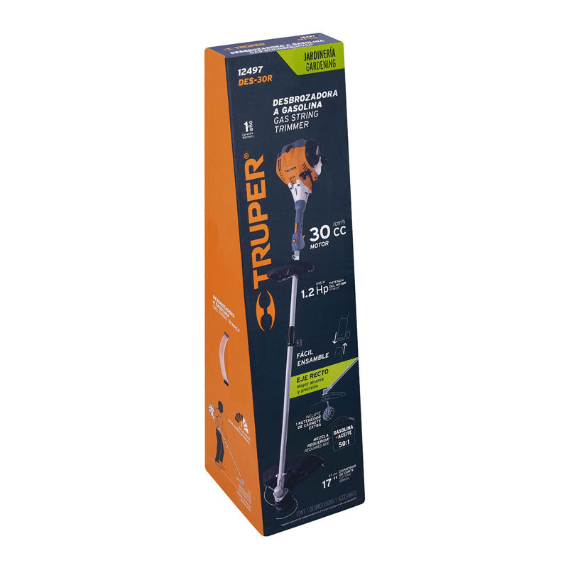 Desbrozadora A Gasolina 30 Cc Mango "D", 17" Corte, Recta