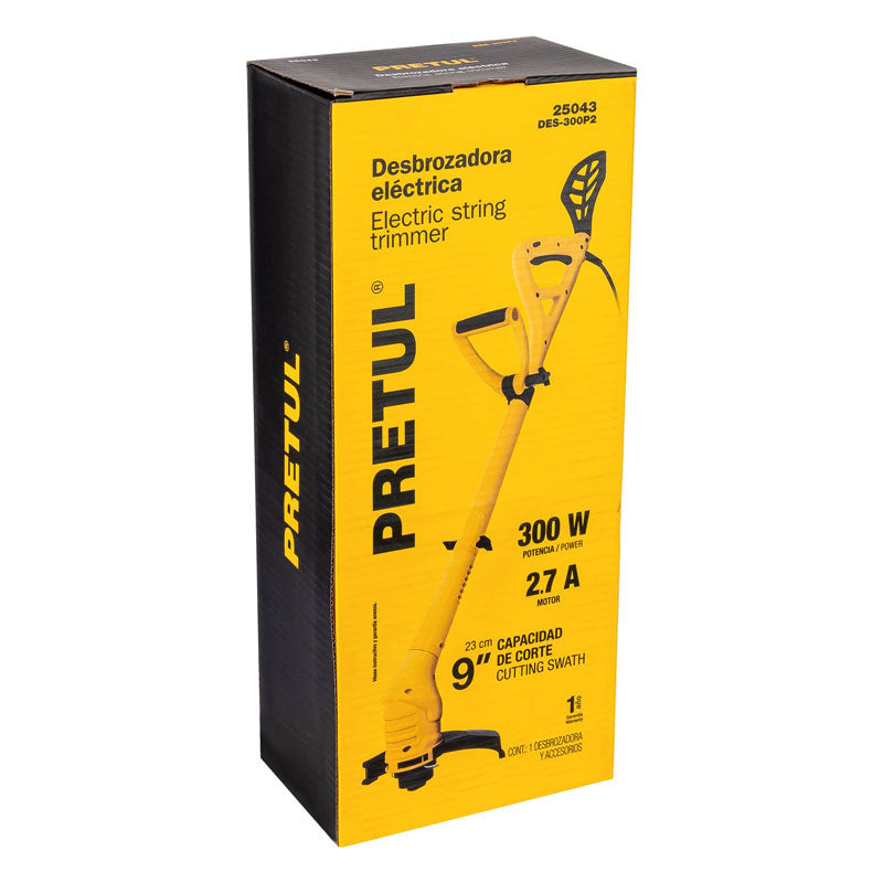 Desbrozadora Eléctrica 300 W Mango "D", 9" Corte, Pretul