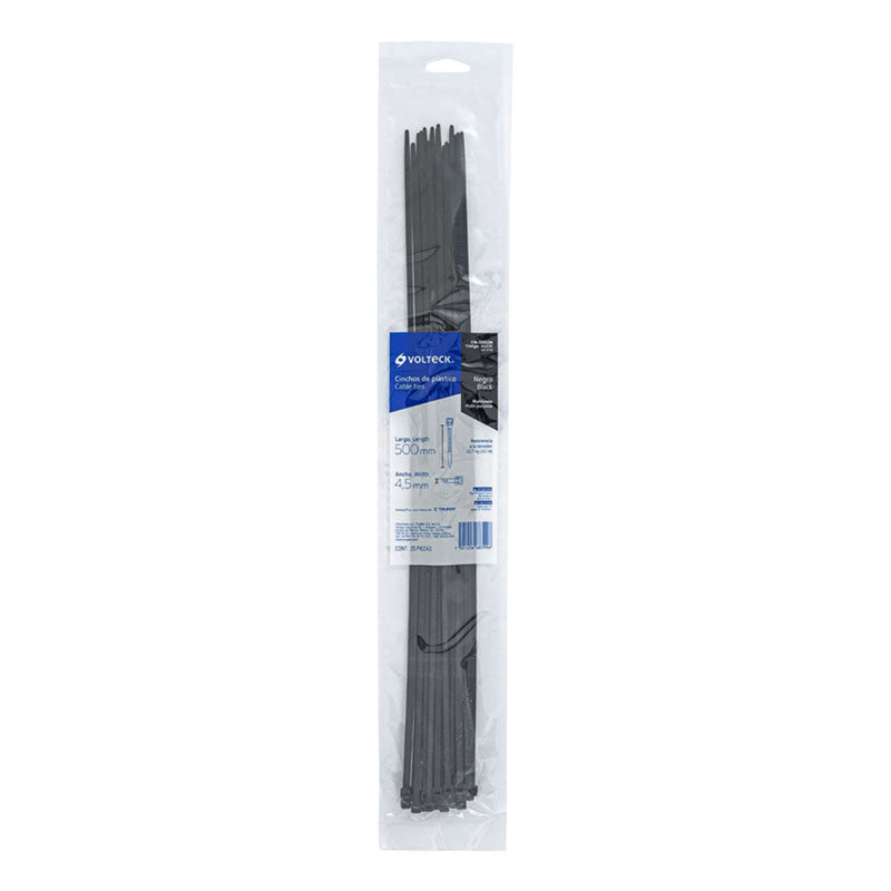 Bolsa Con 25 Cinchos Plásticos 50 Lb, 500X4.5 Mm, Negros
