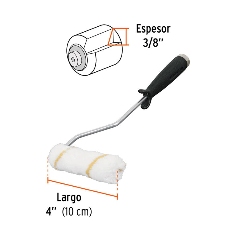Mini Rodillo Para Pintar 4" X 3/8" De Poliéster, Truper