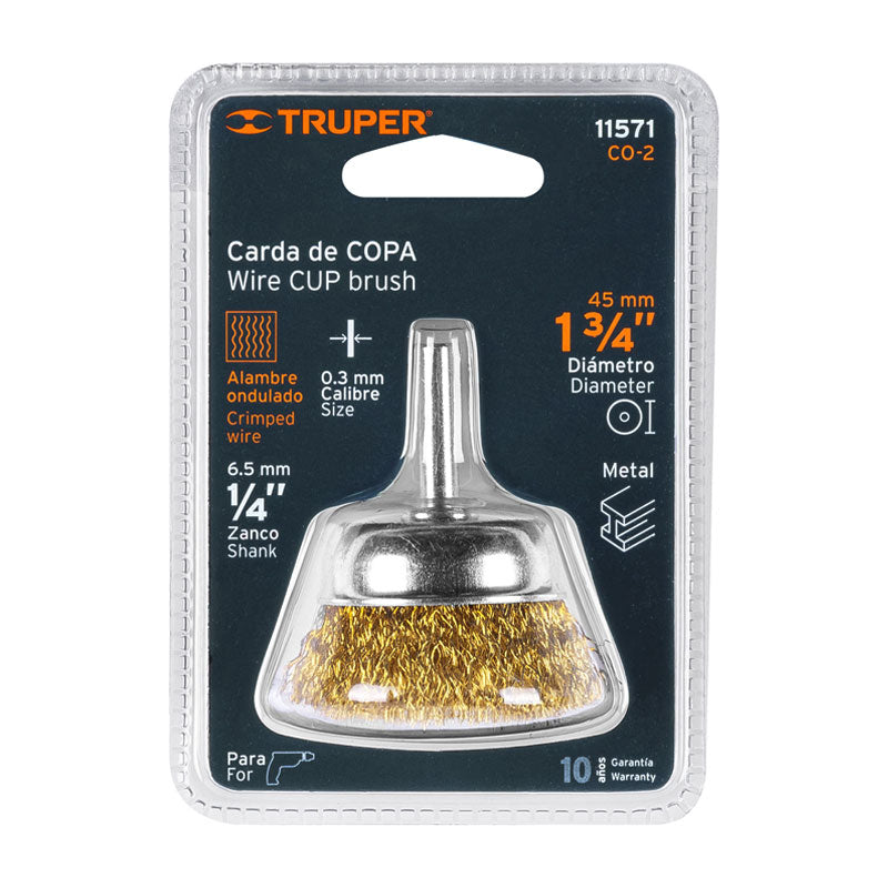 Carda De Copa 1 3/4" Alambre Grueso Para Taladro, Truper
