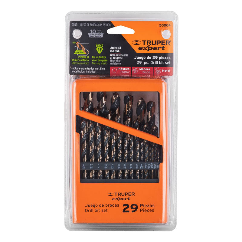 Juego De 29 Brocas Hss Para Metal En Estuche, Truper Expert