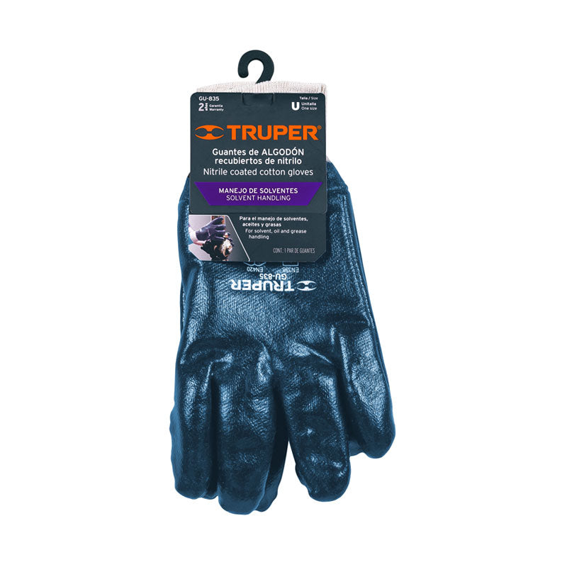 Guantes De Algodón Recubiertos De Nitrilo Puño Tejido,Truper