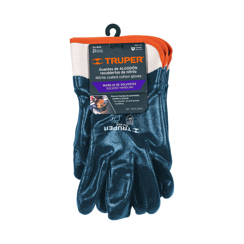 Guantes De Algodón Recubiertos De Nitrilo, Puño Seguridad