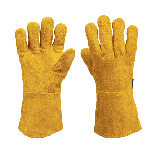 Guante Piel Con Carnaza Largo Soldador Combinado