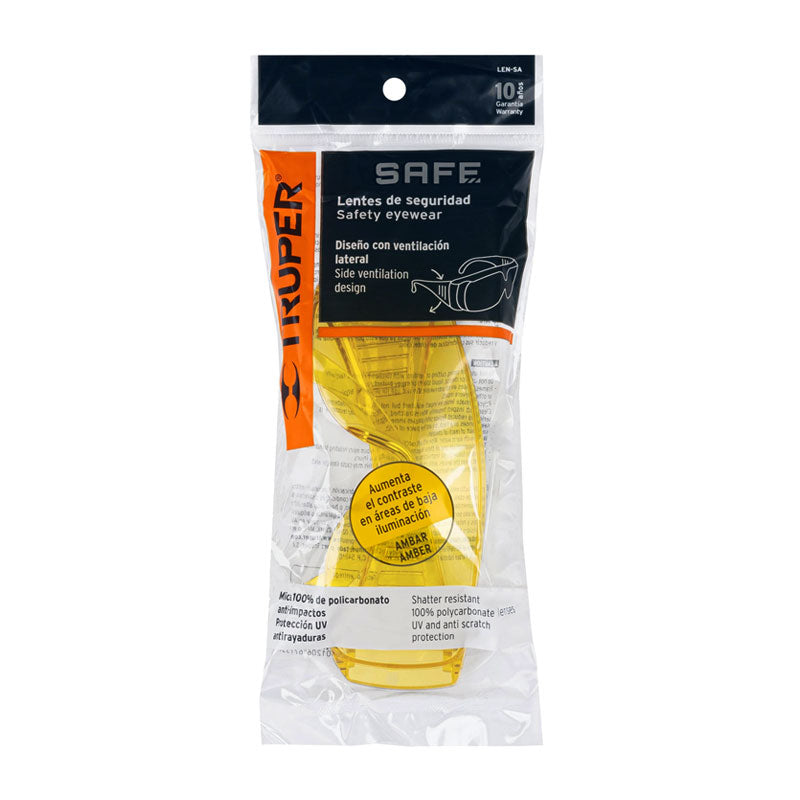 Lentes De Seguridad Ámbar, Truper Safe