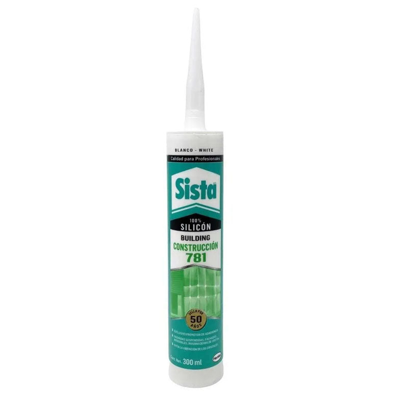 Silicón Sista 781 Para Construcción Color Blanco De 300 Ml
