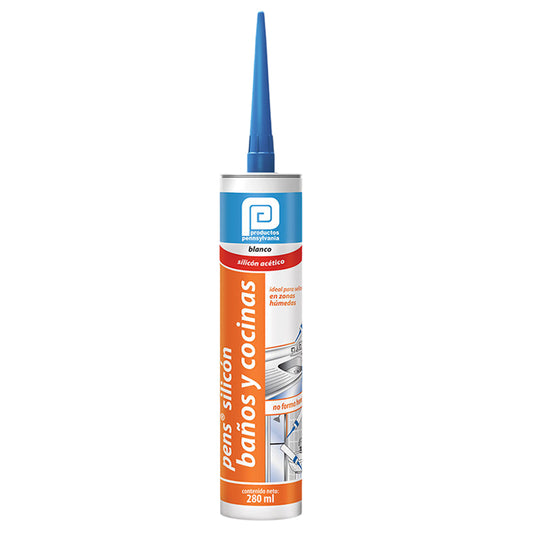 Pens Silicón Para Baños Y Cocinas Blanco De 280 Ml Pennsylvania