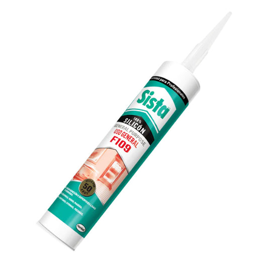 Silicón Sista F109 Uso General Color Blanco De 300 Ml