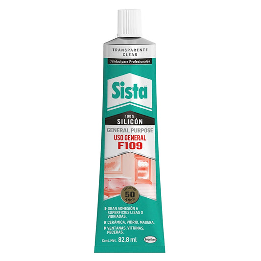 Silicón Sista F109 Uso General Transparente De 82.8 Ml