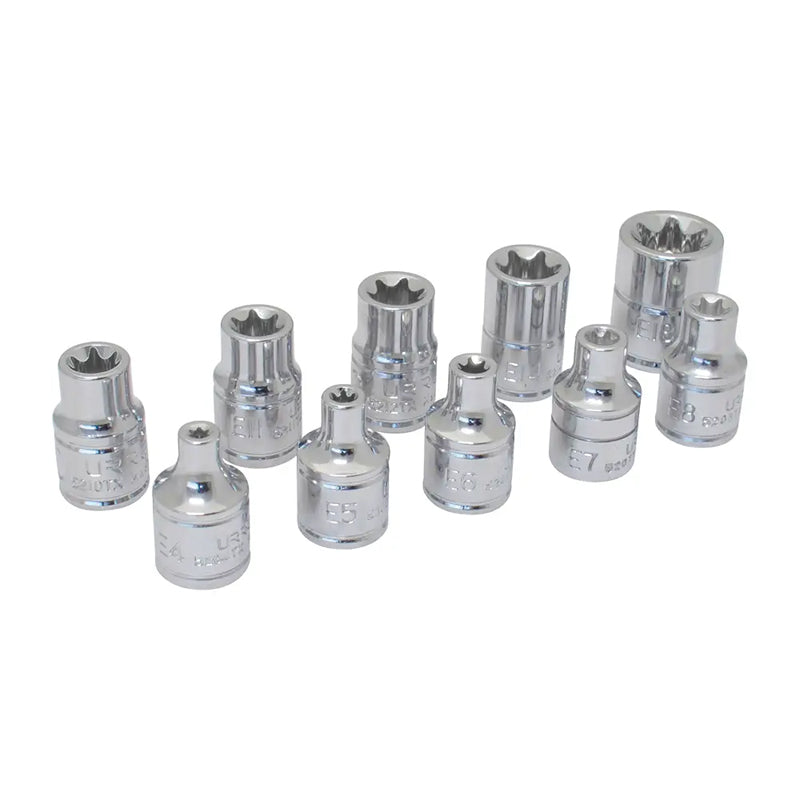 Juego de 10 dados Torx hembra cuadro de 3/8", 5200TX Urrea