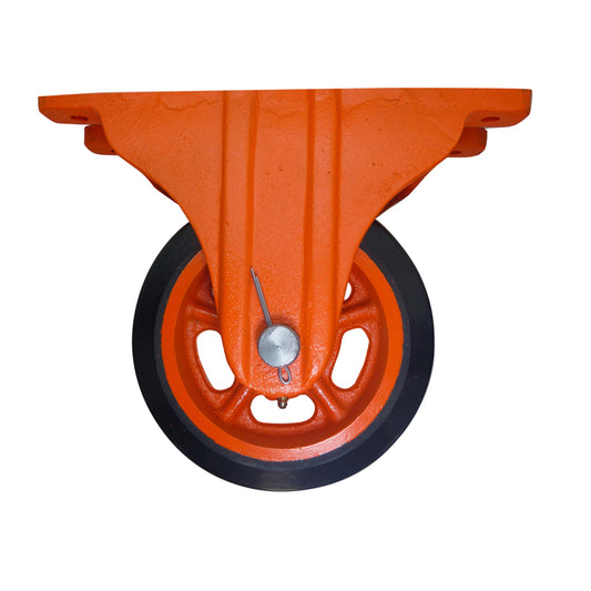 Rueda 4" Fija Fierro Vulcanizado Naranja F4 Fv Polivom