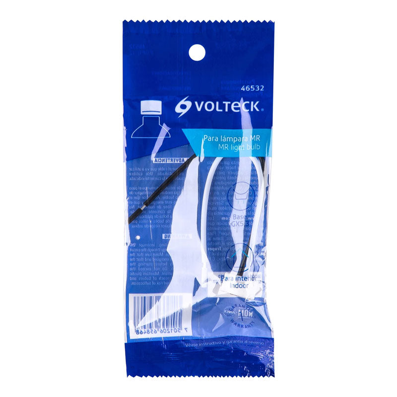 Portalámpara de porcelana para MR, base bipin, 46532 Volteck POPO 12