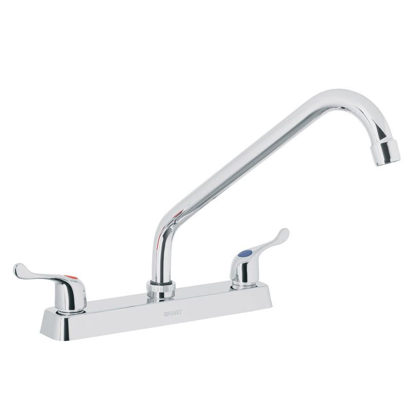 Mezcladora de 8" para fregadero con cuello largo, manerales de palanca, 49287 Foset F 318P