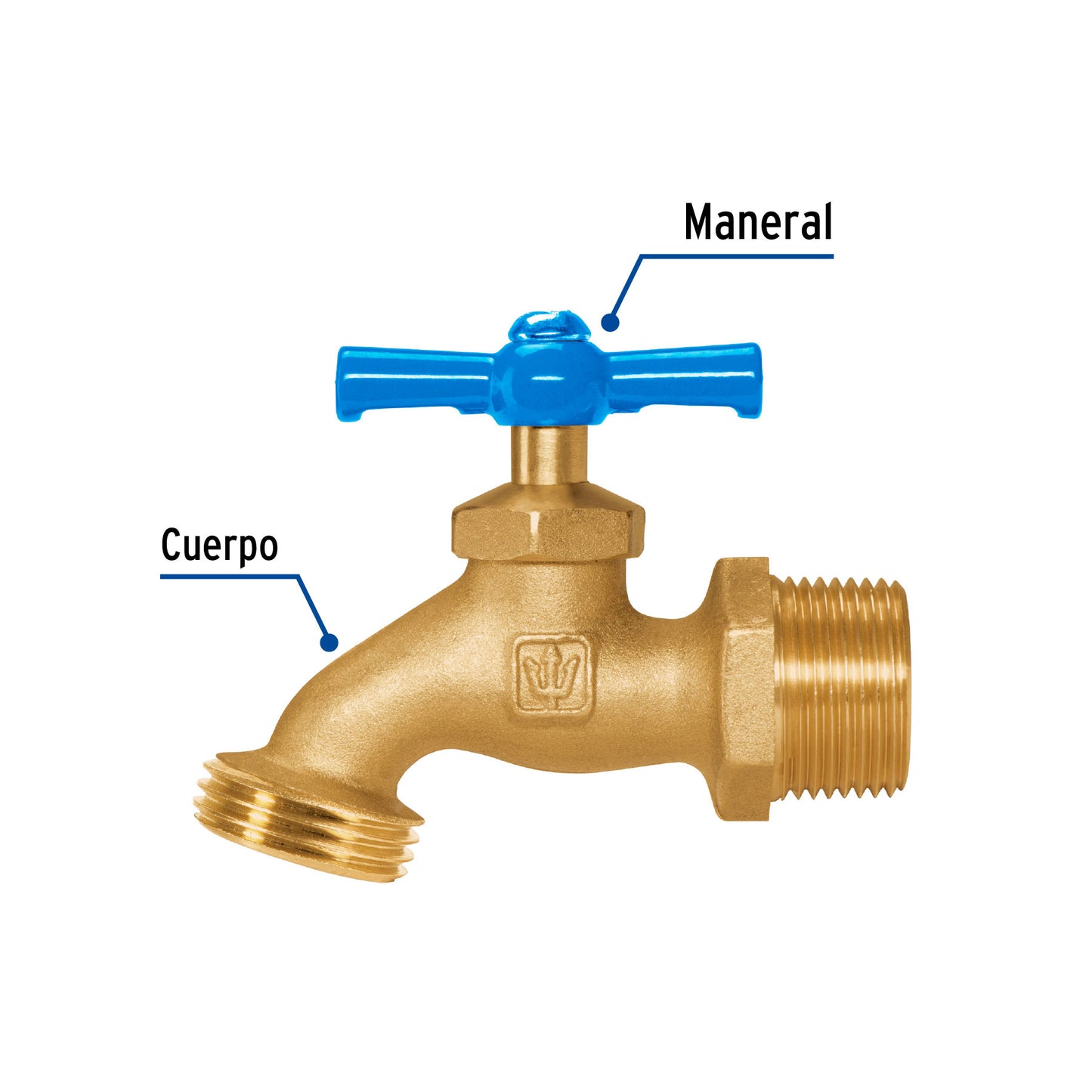 Llave para manguera de latón con entrada de 3/4", 49088 Foset LLJ 180