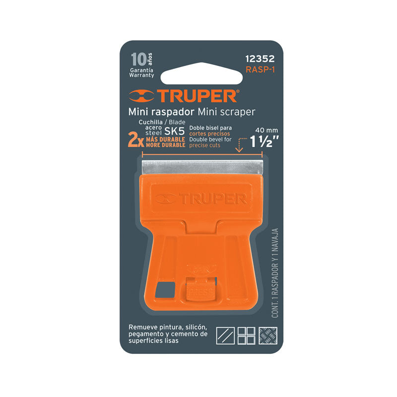 Mini raspador plástico con navaja de 1 1/2", 12352 Truper RASP 1
