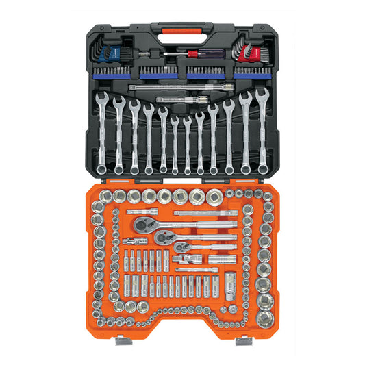 Juego de 199 herramientas de 1/4", 3/8" y 1/2" std y mm para mecánico, 12894 Truper JD 199MP
