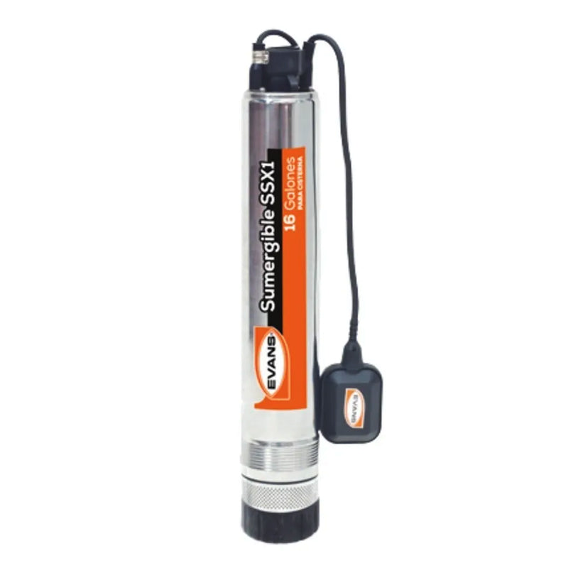 Bomba Sumergible Para Cisterna De 1/2 Hp 115 V Con Flotador Ssx1Me050F2Cf Evans