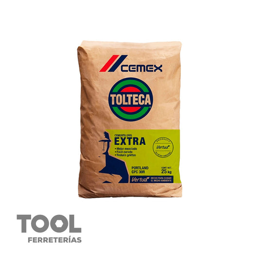 Bulto de cemento gris 25Kg, TOLTECA, 10001368