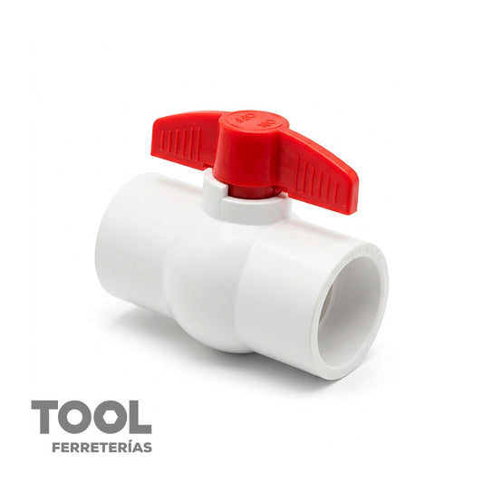 Válvula de bola de PVC para cementar de 1", S/M, 17362