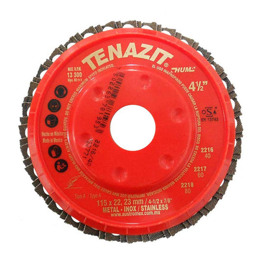 2218 Disco Laminado Hum 4.1/2" Grano 80 Tenazit