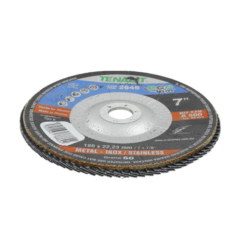 Disco laminado para desbaste de 7" x 7/8", grano 60, 2646 Tenazit