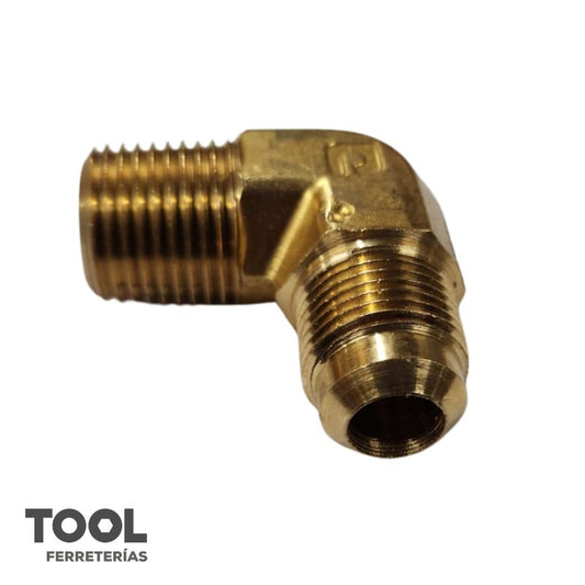 Codo Terminal Bronce 1/4" Fler X 1/4" Npt, S/M, 49F-04-04