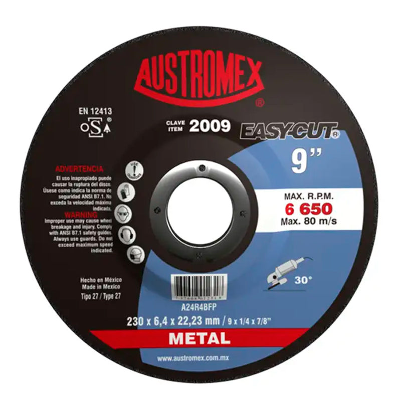 2009 Disco Desbaste 9" X 1/4" X 7/8" Easy-Cut