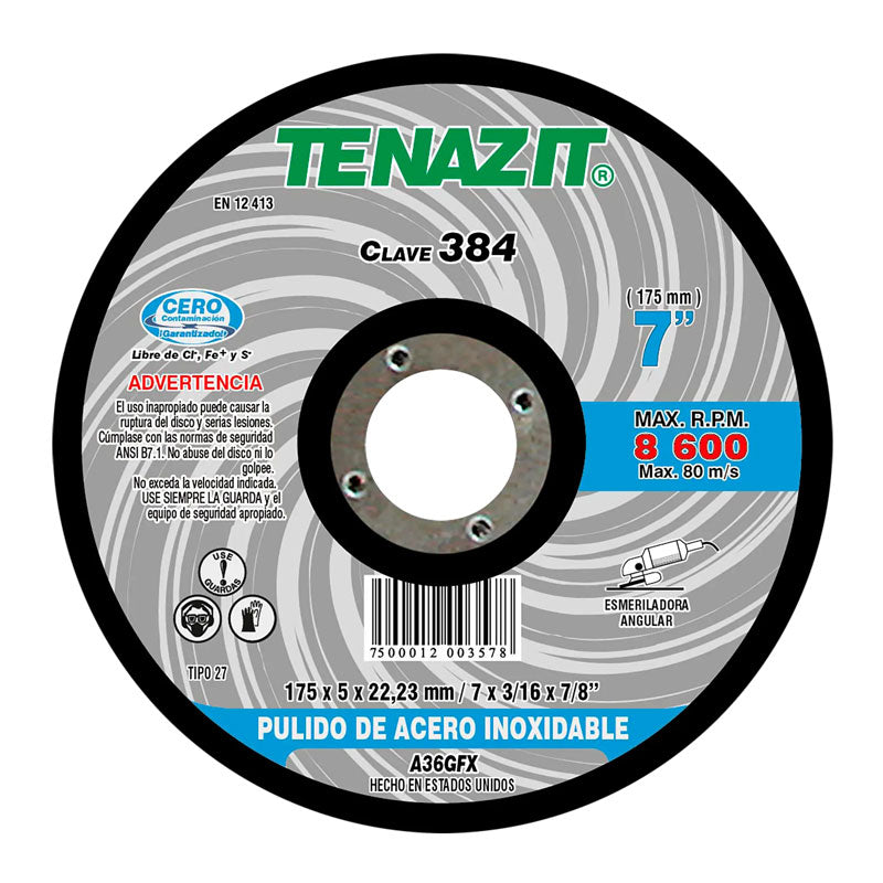 384 Disco Tenazit 7" X 5 Mm X 22.2 Mm Austromex