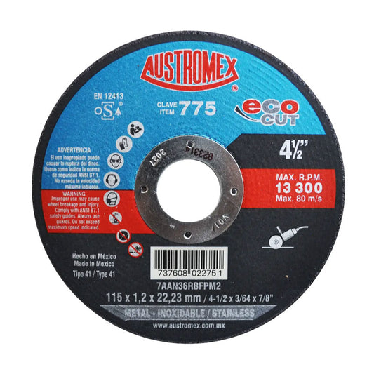 775 Disco Corte Plano Metal 4.1/2" X 1.2 X 22.2 Mm