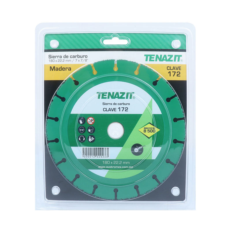172 Disco Sierra D/Carburo Corte Madera 7" Tenazit
