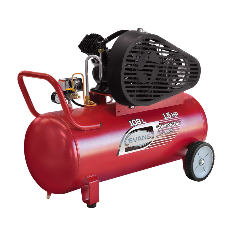 Compresor De Aire Lubricado 1 Etapa 1.5 Hp Eléctrico Con Tanque De 108 L E13Vme150108 Evans