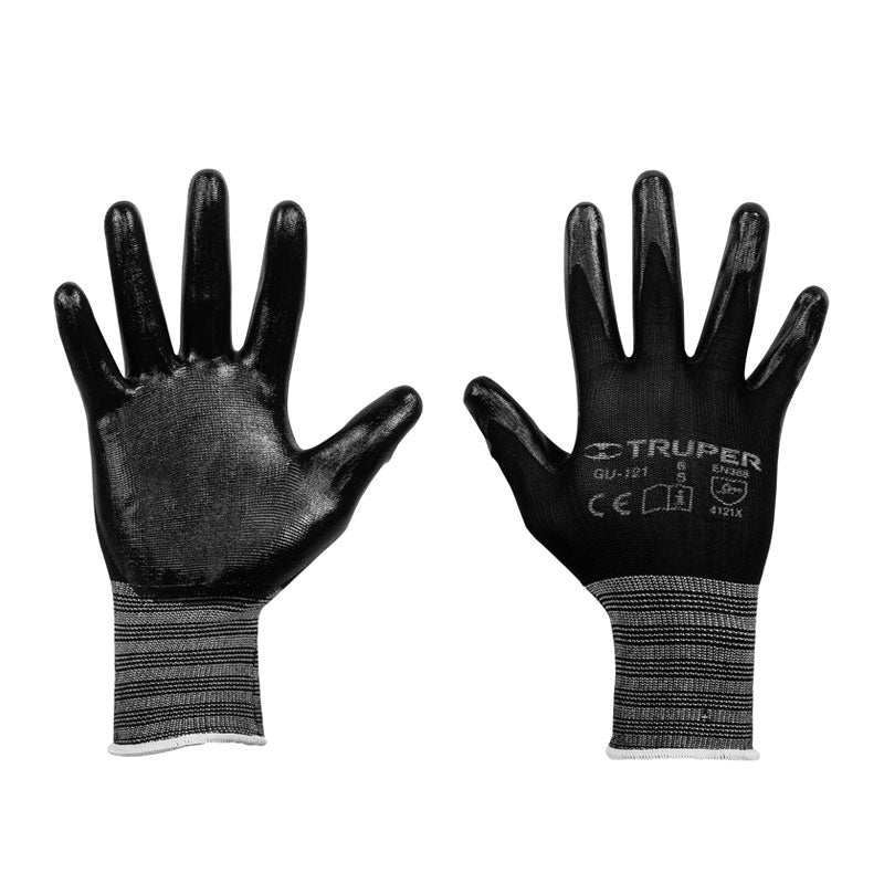 Guantes De Nylon Recubiertos De Nitrilo, M, Truper