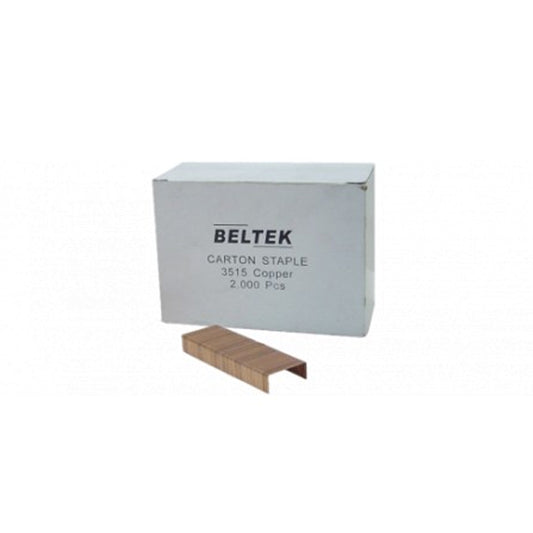 Grapas cobrizadas 5/8" caja 2000 pz 3515-C Beltek