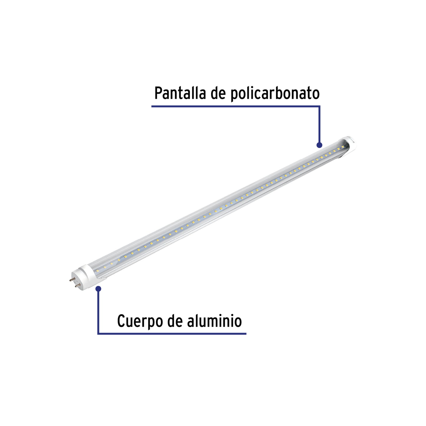 Tubo LED 36W 240cm base G13 3000lm LED-T836 49310 Volteck