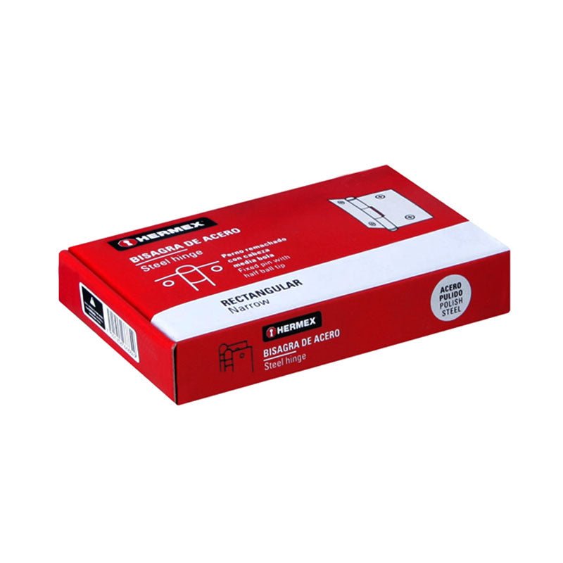 Bisagra Rectangular 3" Acero Pulido, Hermex - Tool Ferreterías / Ferretodo - Herramientas y material de construcción.