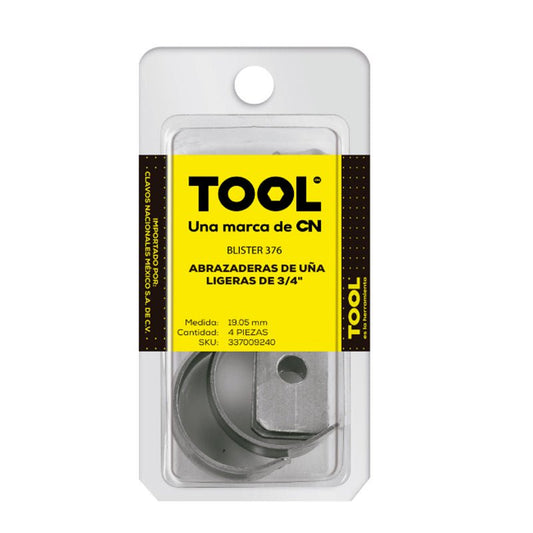 Blíster 376 Abrazadera Tipo Una 3/4" Ligera Con 4Piezas - Tool Ferreterías / Ferretodo - Herramientas y material de construcción.