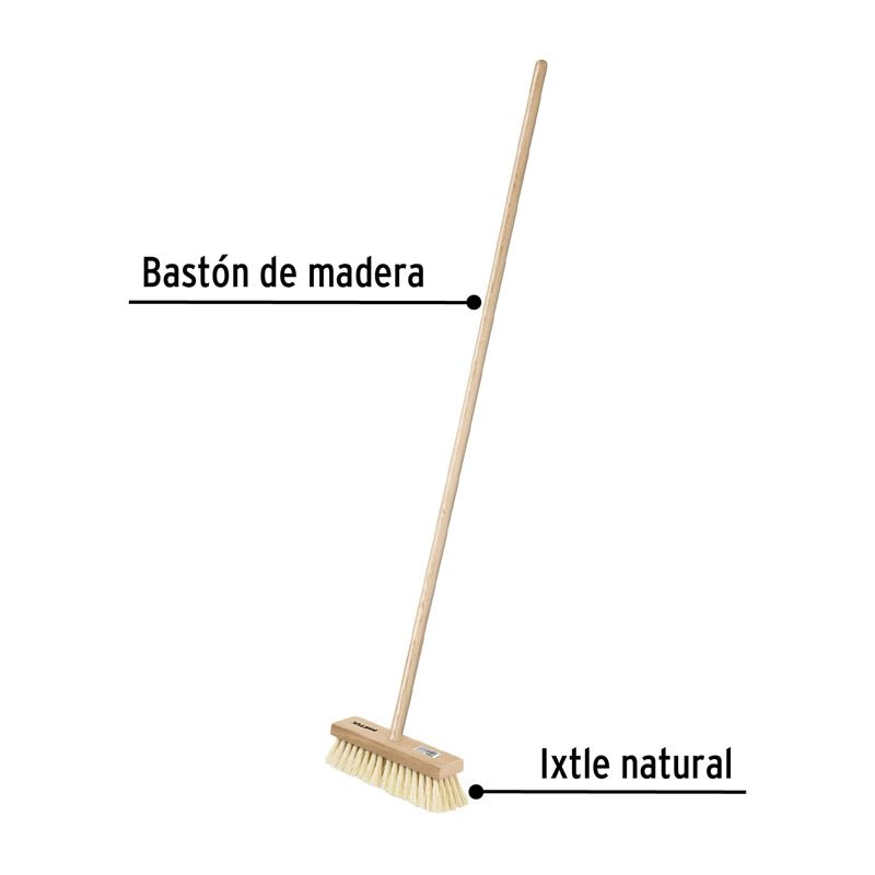 Cepillo para impermeabilizar con cerdas de ixtle, mango de 48", 28002 Pretul CIM - 28P - Tool Ferreterías / Ferretodo - Herramientas y material de construcción.