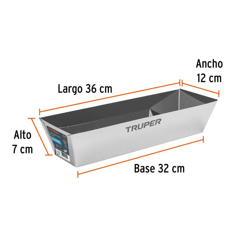 Charola de 12" de acero inoxidable para mezcla, 100798 Truper CHAR12 - Tool Ferreterías / Ferretodo - Herramientas y material de construcción.