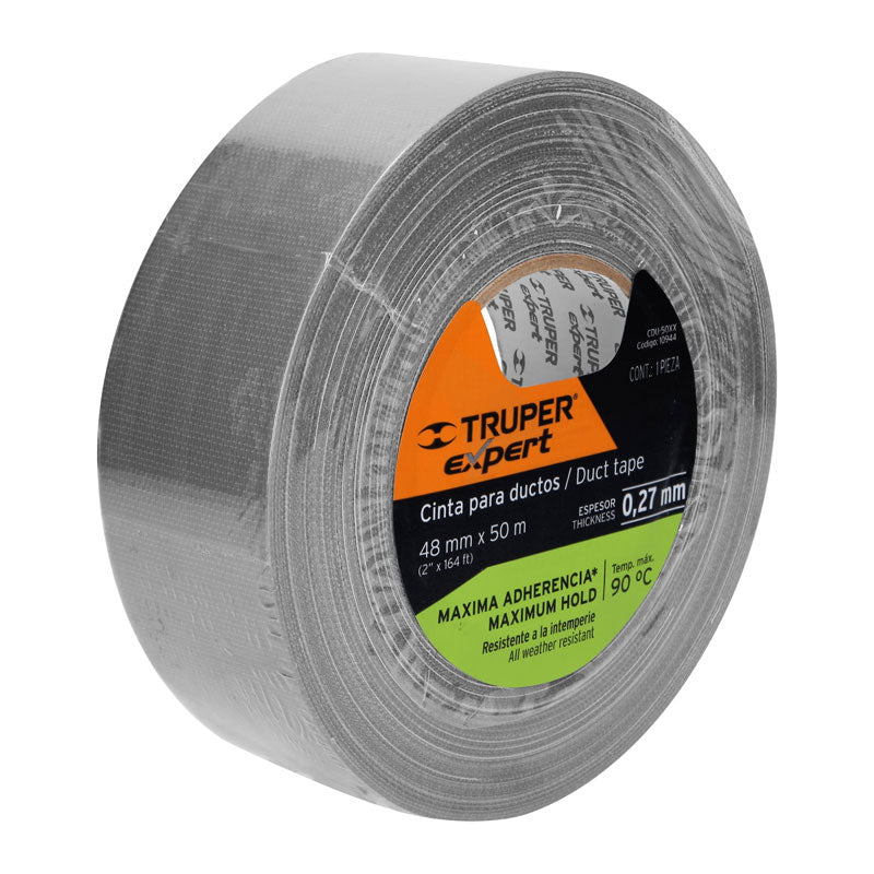 Cinta para ducto de 48 mm x 50 m, 10944 Truper Expert CDU 50XX - Tool Ferreterías / Ferretodo - Herramientas y material de construcción.